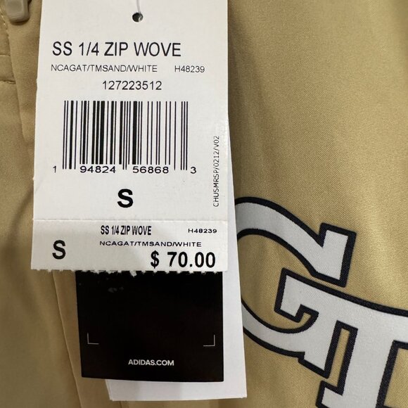Adidas Georgia Tech Yellow Jackets 1/4 Zip Team Issue Jacket Mens H48239 NEW - Picture 8 of 11